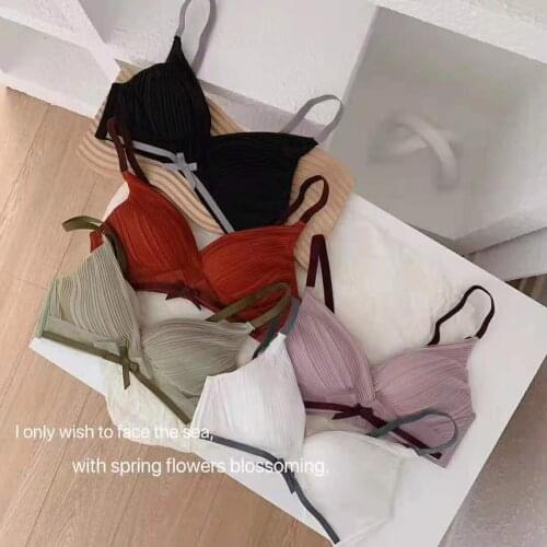 Crubera Moussas promiseCross soft yarn comfortable non-wireless gathering underwear set