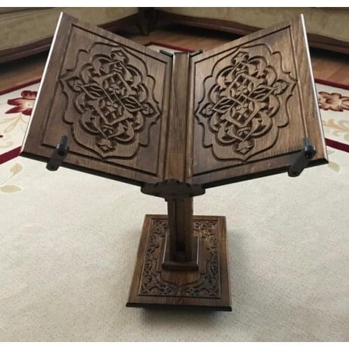 Lecterns Seljuk Motif Wood Lectern Koran For Place Desk Book Height Adjustable Portable