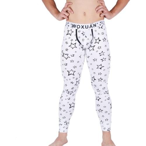 AIIOU Mens Thermals for Winter Underwear Print Long Johns Gay Thermo Pouch Underpants Tights and Leggings Clothes for Men