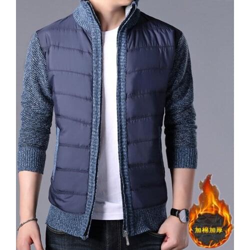 2021 New Sweater Fashion Men Plus Velvet Thick Cardigans Casual Mens Cardigan Warm Knit Sweater Coat Loose Sweater