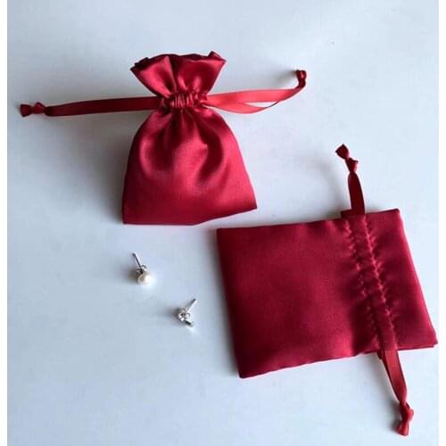 Wholesale Eyelashe Package Satin Drawstring Bag Candy Pouch Necklace Storage Custom Brand Logo Wholesale Idea Gift Packaging