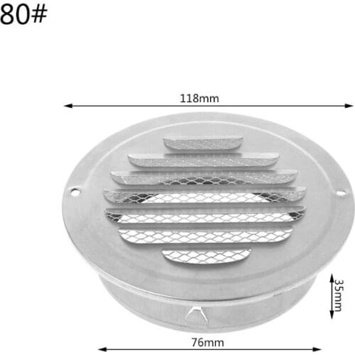 Stainless Steel Exterior Wall Air Vent Grille Round Ducting Ventilation Grilles 16FA