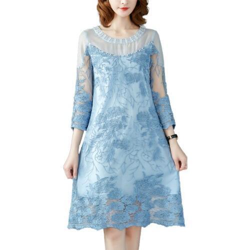 Summer dress Elegant fashion bead chiffon mesh Chiffon Dress designer dresses runway 2019 high quality nightclub party dress