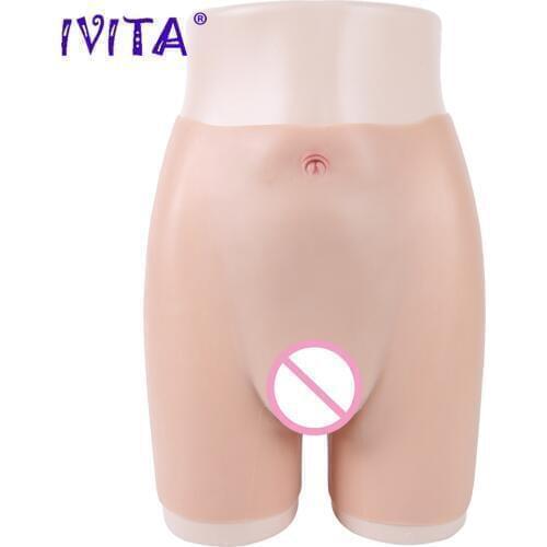 IVITA Transgender Silicone Penetrable Fake Vagina Pants Artificial Faux Fessier Underwear Shemale Crossdresser Drag Queen Gift