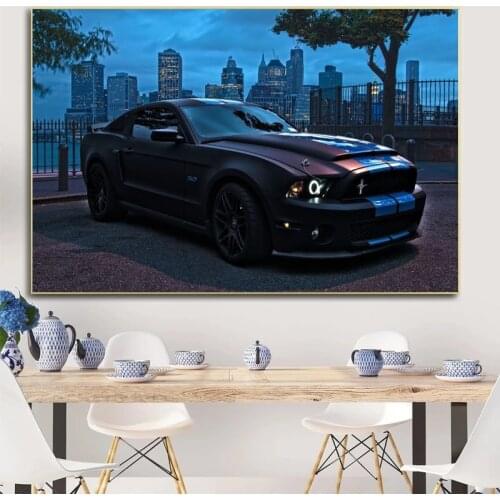 Blue Super Sports Car Posters and Prints Canvas Paintings Wall Art Pictures for Living Room Decor Cuadros No Frame
