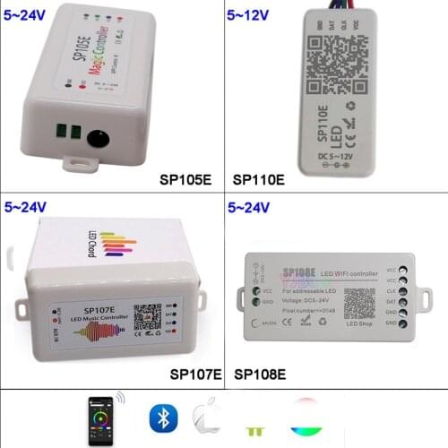 SP108E wifi WS2811 WS2812B Led Music Controller SP107E SK6812 SP105E APA102 SP110E WS2801 Pixels Led Strip Bluetooth-compatible
