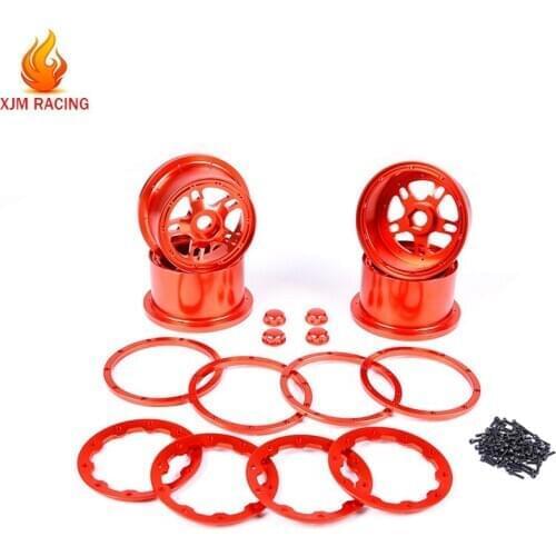 CNC Alloy Metal Wheel Hub with Beadlock Set for 1/5 HPI ROFUN BAHA KM Rovan Baja 5B Rc Car Racing Toys Parts