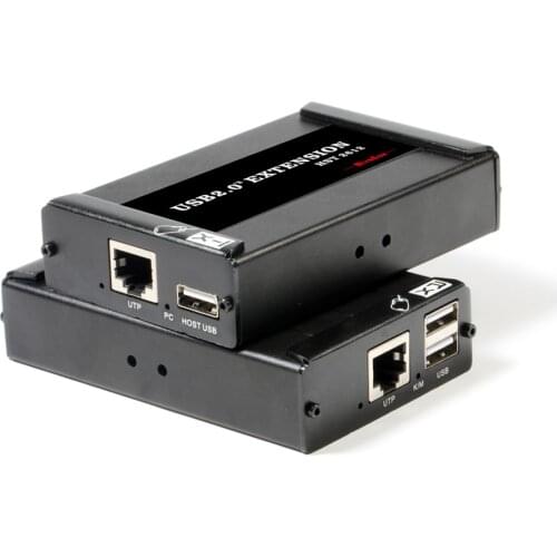 MiraBox 60m USB Extender over CAT6 Cable 2ports USB2.0 HUB for PC Camera Printer Hard Disk Headsets Touch Screen