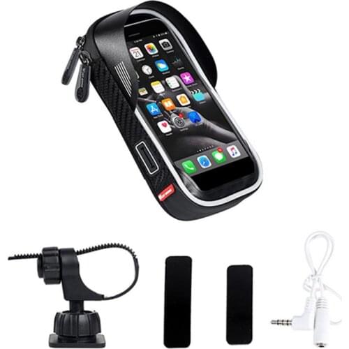 Bike Phone Mount Bags Bicycle Cycling Waterproof Front Carrier Pouch with TPU Touch Screen