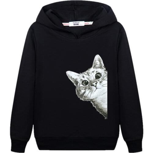 Aimi Lakana cat looking kids sweatshirt thin cotton autumn pullover boys hoodie long sleeve casual girl coat jacket
