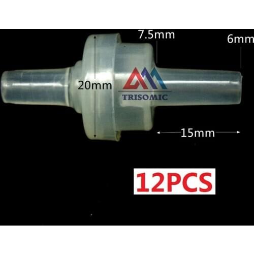 12 pieces 6mm One Way Valve Material PP Non-Return Valve Check valve Spring type fluororubber for oil ozone water(for drinking)