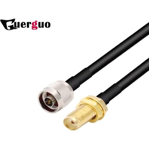 2pcs N Type Male to SMA Female Plug RF Adapter RG58 Coaxial Cable Pigtail Extension cable Cord Jumper 1M 2M 5M 10M