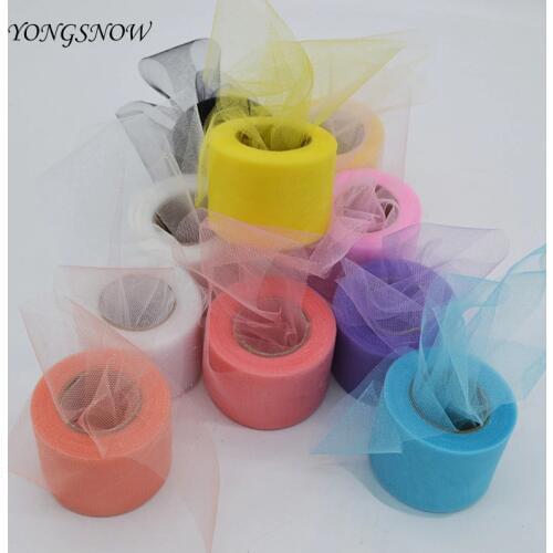 25 Yard 5cm Multicolor Shiny Crystal Tulle Roll Organza Sheer Gauze DIY Baby Shower Girls Tutu Skirt Gift Wedding Party Decor