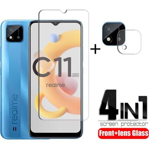 4-in-1 For OPPO Realme C11 2021 Glass For Realme C11 2021 Film HD Screen Protector For Realme C11 2021 C21 C20 Camera Lens Film