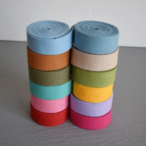 5 yards Width 20mm/25mm Cotton Ribbon In Many Colors Printed Webbing Luggage Belt Strap Rope Dog Pet Collar Leash Harness Bag