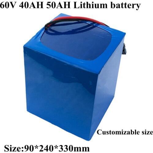 60V 40Ah 50Ah High Capacity Electric Scooter Battery Built-in 50A BMS 3000w Lithium Battery Pack 60V 3000w + 67.2v 5A Charger