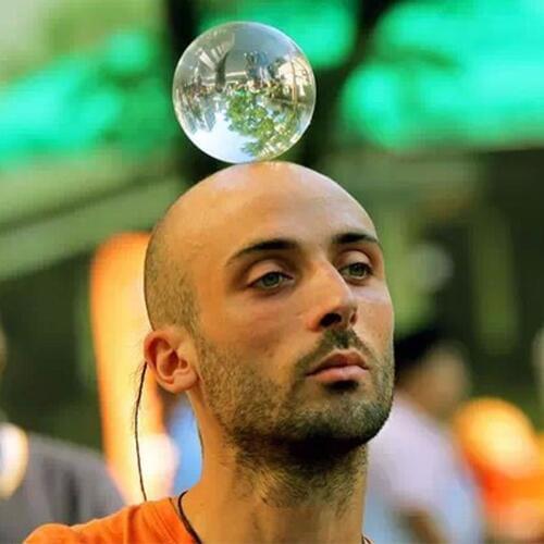 90mm Clear Crystal 100% Acrylic Contact Juggling Ball Collection Gift Magician trick Gimmick