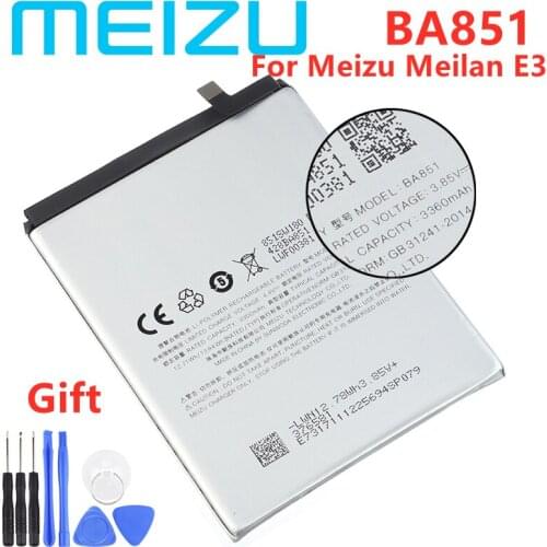 3360mAh BA851 Meizu 100% Original Battery For Meizu Meilan E3 Smartphone Latest Production High Quality Battery+Tracking Number