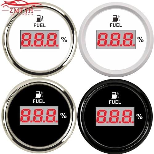 52mm Fuel Level Gauge 0-190Ohm 240-33Ohm Auto Digital Fuel Level Gauge Boat Fuel Level Gauge Marine Yacht Oil Level Indicator