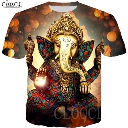 Hinduism God Basic T-shirts 3D Print Lord Ganesha Unisex Tee Tops Women Men Summer God Of Wisdom Ganesh Sports Tshirt Streetwear