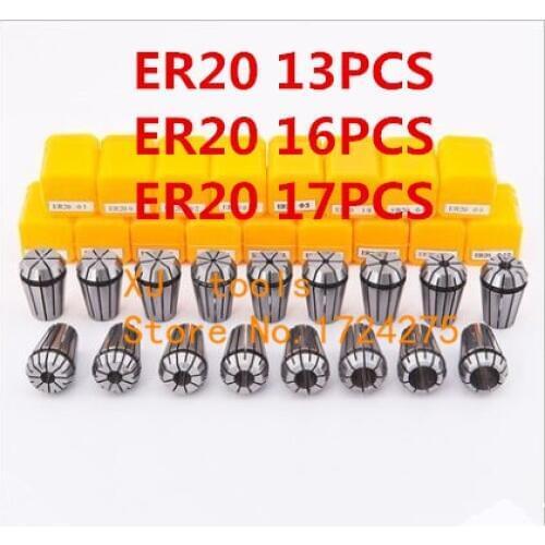 Free freight ER20 13PCs clamp set 1 mm to 13 mm Range for milling CNC engraving machine tool motor axis