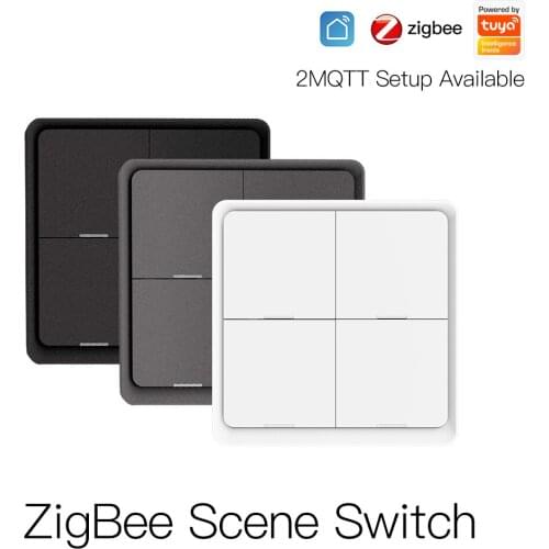 ZigBee Wireless Smart Scene Switch 4 Gang Smart Home Automation Button Switch Sticker Tuya Smart Switch Accessories