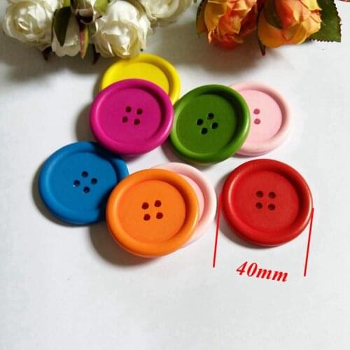 10pcs/lot 40mm 4 Holes Big wooden buttons garment accessories Sewing Buttons for crafts Scrapbooking decorative buttons