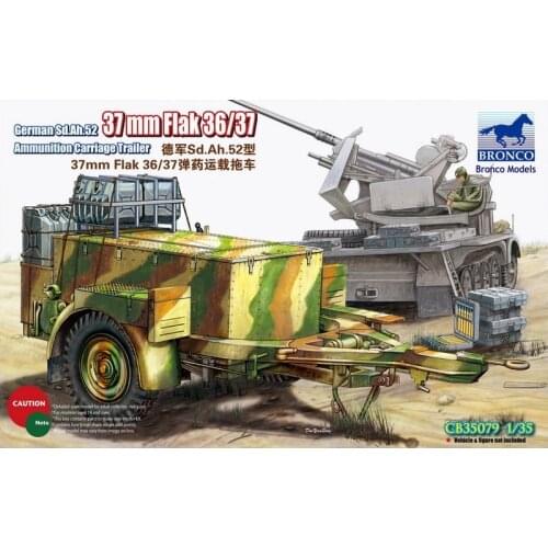 BRONCO CB35079 1/35 German Sd.Ah.52 31 mm Flak 36/37 Ammo Carriage Trailer - Scale Model Kit