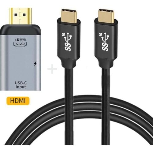 Chenyang HDMI Sink HDTV & PD Power to USB-C Type C Female Source Adapter 4K 60hz 1080p & Cable 100W 10Gbps for Phone & Laptop