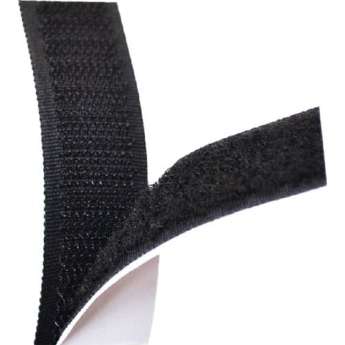 2M Black White velcros Adhesive Double Hook And Loop Fastener Tape Nylon Multi-sizes Magic Sticker Tape With Strong Glue