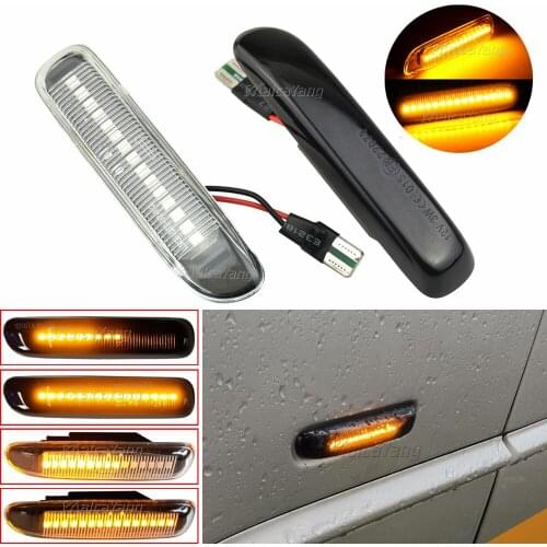 For BMW E46 3 Series Limo Coupe Compact Cabriolet Touring Dynamic Flashing LED Side Marker Sequential Blinker Turn Signal Light