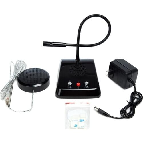 Dual Way Counter Window Intercom Loud Speaker Wireless Communication System with Mute Function