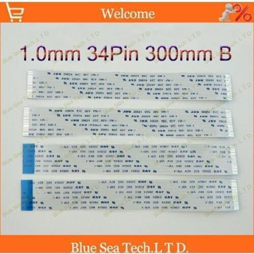 FFC/FPC Flexible Flat Cable 1.0mm pitch 34 pin 300mm Isotropy (Type A) or Anisotropy (Type) cable,AWM 20624.80C 60V VW-1