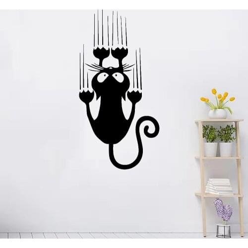 Art Mural Wall Sticker Cartoon Style Cat Vinyl Wall Sticker Kids Room Decoration Accessories Wall Decal Home Accessories
