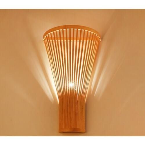 Chinese Bamboo Wall Lamp Creative Living Room Yard Wall Light Tea House Hotel Staircase Corridor Cafe Restaurant Lighting