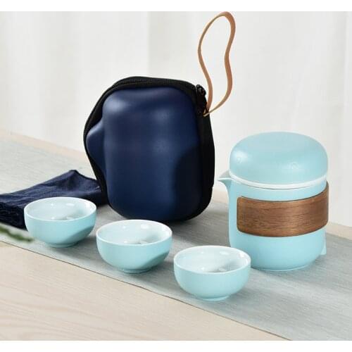 Chinese Kung Fu Travel Tea Set Ceramic Glaze Teapot Teacup Gaiwan Porcelain Teaset Kettles Teaware Sets Drinkware Tea Ceremony