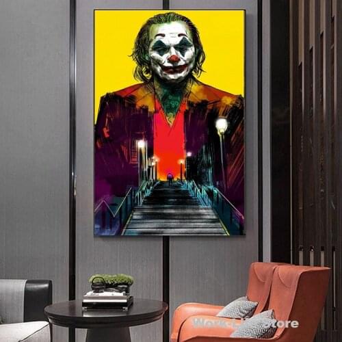 Classic Movie Joker Canvas Poster and Prints Comic Wall Art Pictures Cuadros Oil Painting Modern Living Room Home Decor
