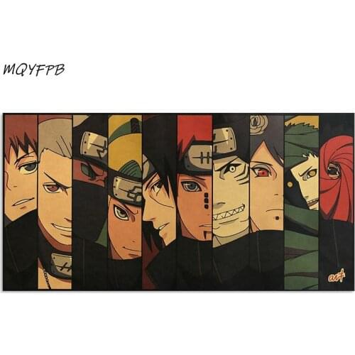 Japanese Anime Character Collection Kraft Paper Poster Home Room Bedroom Wall Decorative Painting Core 50.5x35cm
