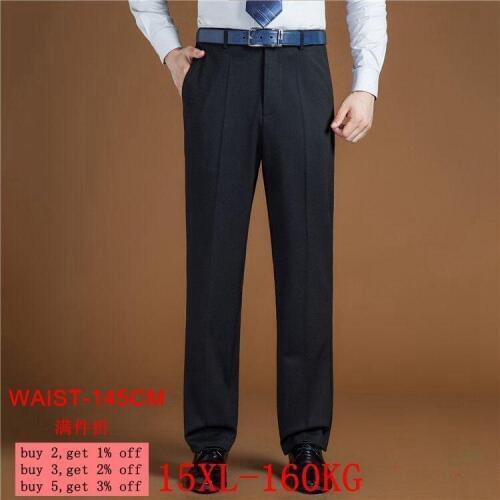 Plus size big 8XL 9XL 10XL 11XL 12XL 14XL 15XL suit pants Men Large size casual pants Business Straight trousers 52 54 56 58 60