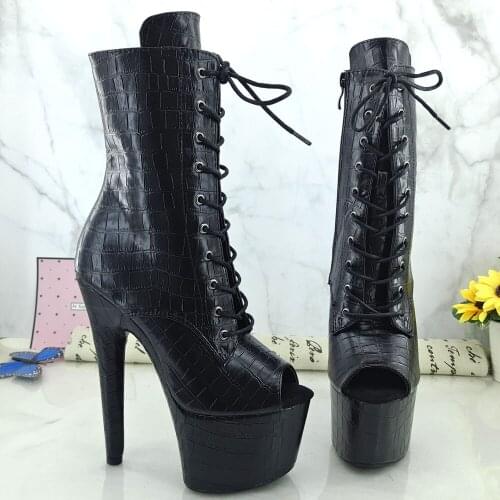Leecabe 17CM/7inches Pole dancing shoes High Heel platform Boots Pole Dance shoes