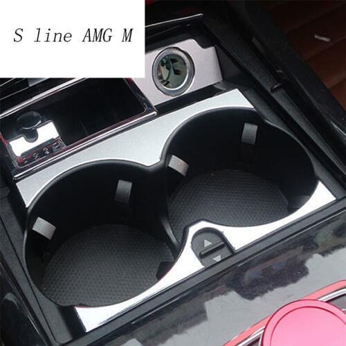 Car Interior Stainless Steel Cover Water Cup Holder Panel Decoration Trim For Mercedes Benz E class W212 2012-2015 Car Styling