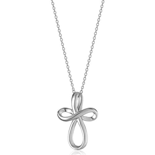 Huitan Metallic Style Cross Shaped Pendant Necklace for Women Hot Sale Fashion Versatile Girls Necklace Minimalist Gift Jewelry