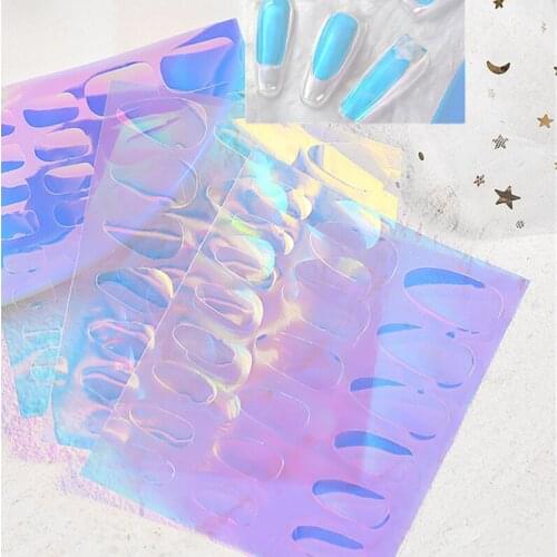 Aurora Nails Foil Film Sticker Laser Sparkling Cellophane Paper Nail Glass Foils Design Ice Cube Manicure Nail Art Decorations