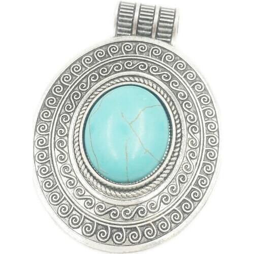 Cloudxin Antique Silver Large Tribal Boho Swirl Spiral Style Charms Pendants for Necklace Jewelry Making Findings 80x57mm