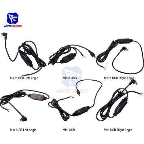 3M DC 12V to 5V Step Down Buck Converter Cable Wire Power Inverter Micro/Mini USB for Car Auto GPS Tablet DVR Camcorder Recorder