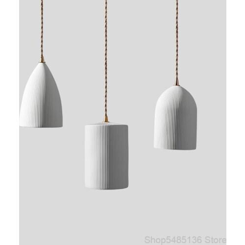 Nordic Ceramic Pendant Light Modern LED Restaurant Bar Decorative Lighting Living Room Lights Hanging Kitchen Lighting Fixture