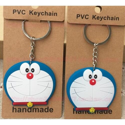 Smile Doraemon Head Anime Key Chain PVC Figure Keyring Keychain Keyholder Birthday Gifts Unisex NEW
