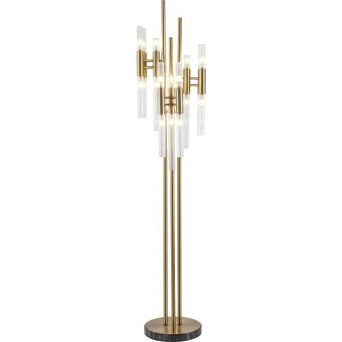 Modern golden luxury crystal floor lamp sofa floor lamp simple bedside living room standing lamp