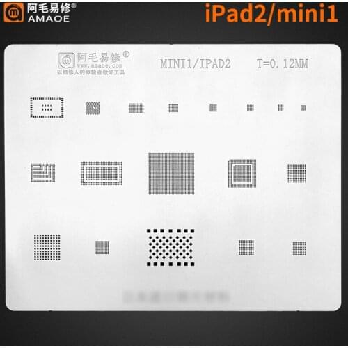 Amaoe BGA Reballing Stencil For iPad 2 Mini 1 A1396 A1395 A1432 CPU Wifi Nand Power RAM Audio IC Chip Tin Plant Net Steel Mesh