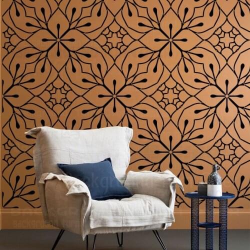 40cm - 80cm Stencil For Wall Large Furniture Template Flower Fine Line Ethnic Damask Vintage Retro Luxury Arabic Muslim S182